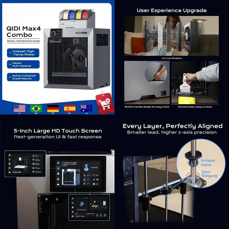 3D Printer - 2026'da çok satan QIDI MAX4 Combo