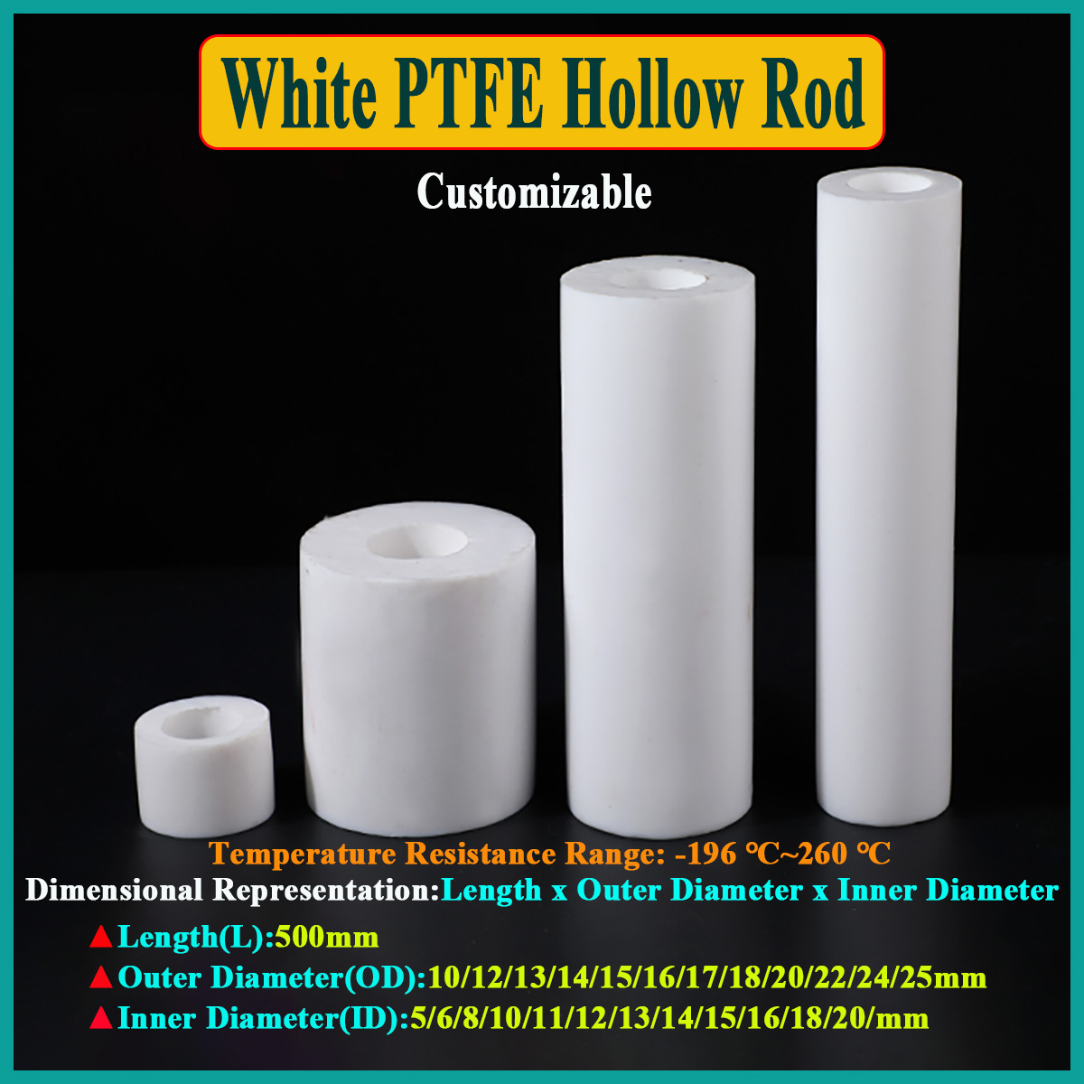 Ptfe Tube - 1 adet Beyaz PTFE Içi Boş
