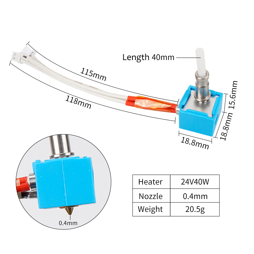 24 V 40 W Kobra Hotend Baskı K - Hotend Assembly incelemesi ve fiyatı
