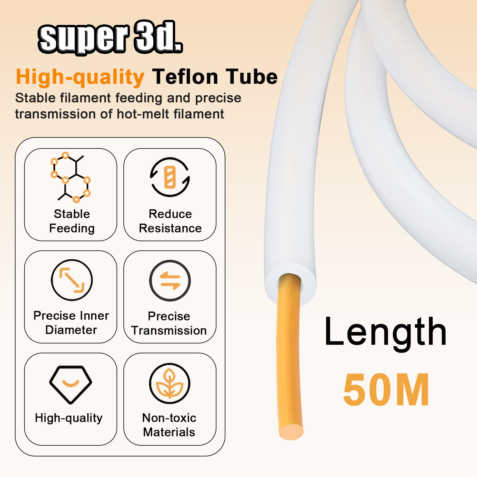 1/2/50M Bambu Lab PTFE Tüp ID  - Bowden Tube incelemesi ve fiyatı